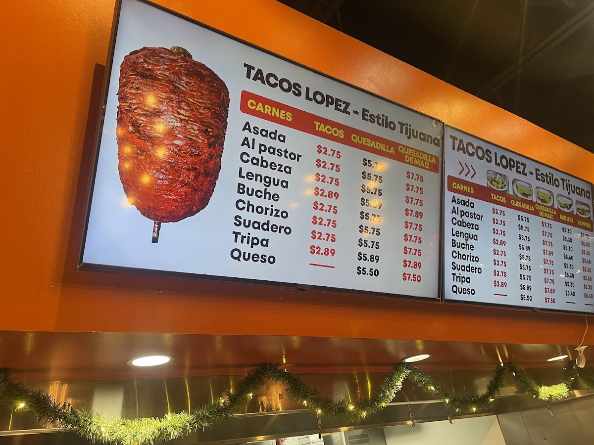 Tacos Lopez Tijuana Style Menu - Image 3